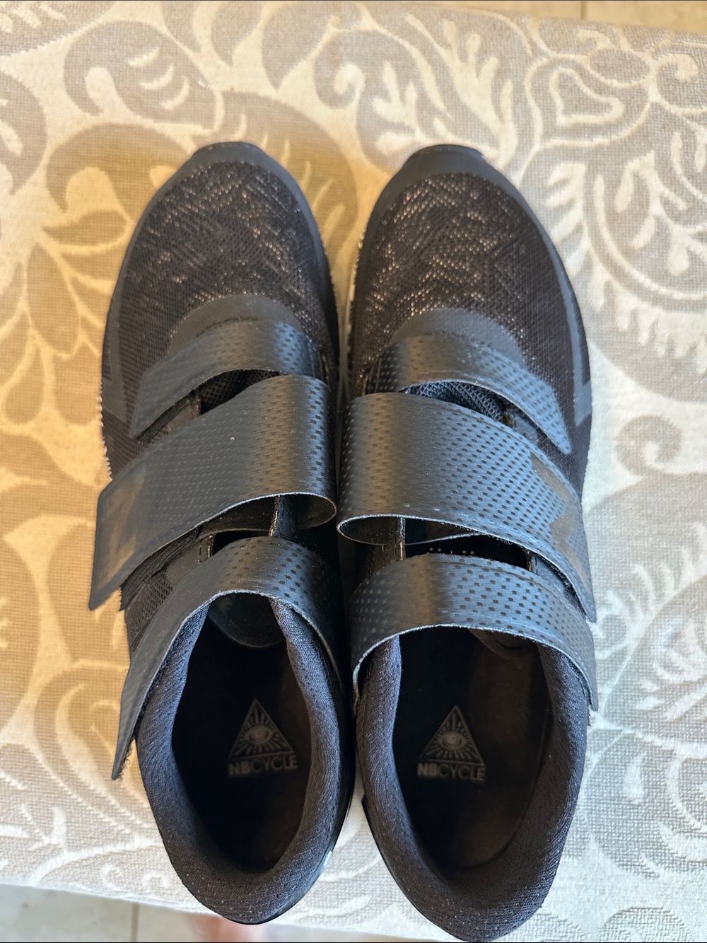 NBCycle Black Slip-On Athletic indoor cycle Sneakers with Velcro Straps
